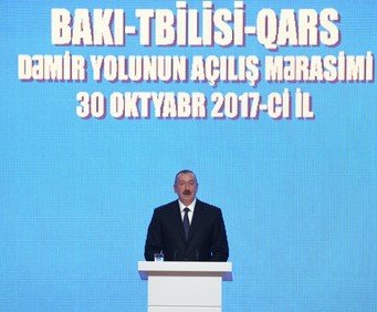 Prezident: "BTQ-nin tikintisi Azərbaycan, Türkiyə, Gürcüstan arasındakı dostluğun, qardaşlığın nəticəsidir"